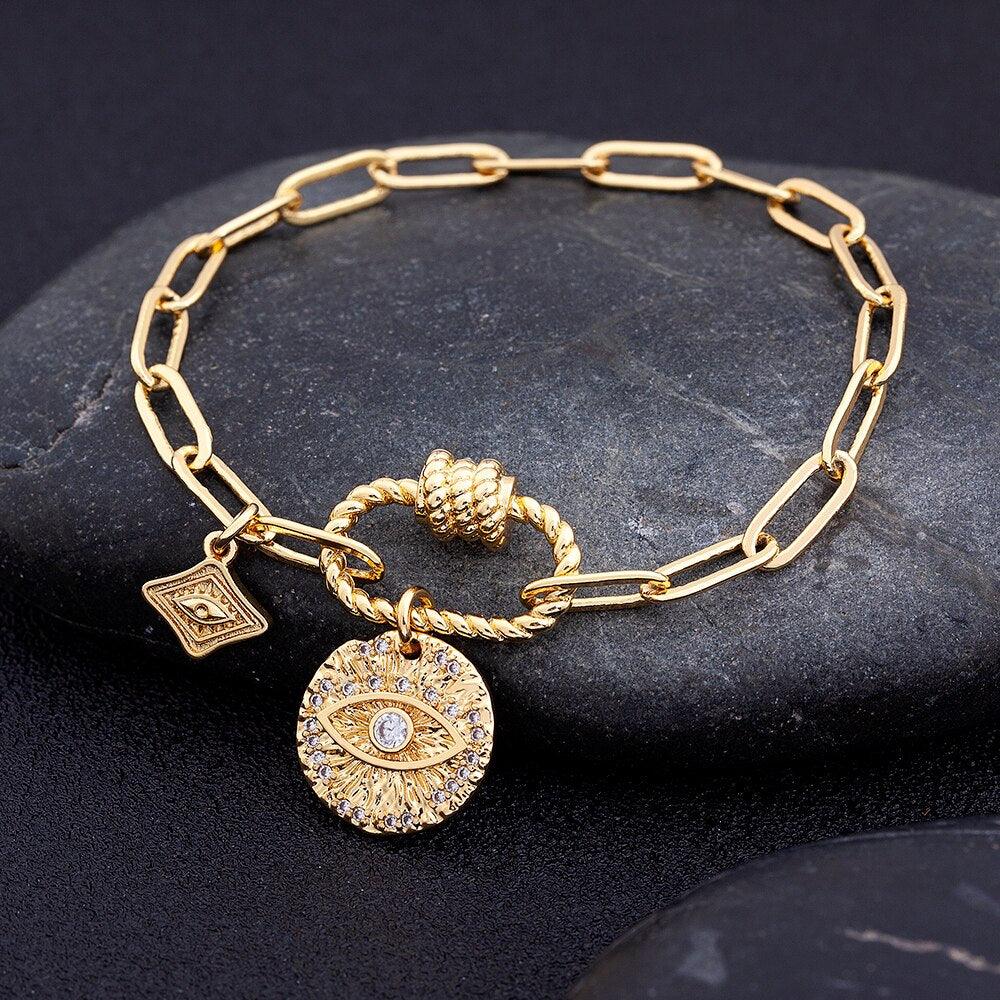 Pulseira Correntaria Olho Grego - Grinalda Store