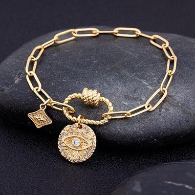 Pulseira Correntaria Olho Grego - Grinalda Store