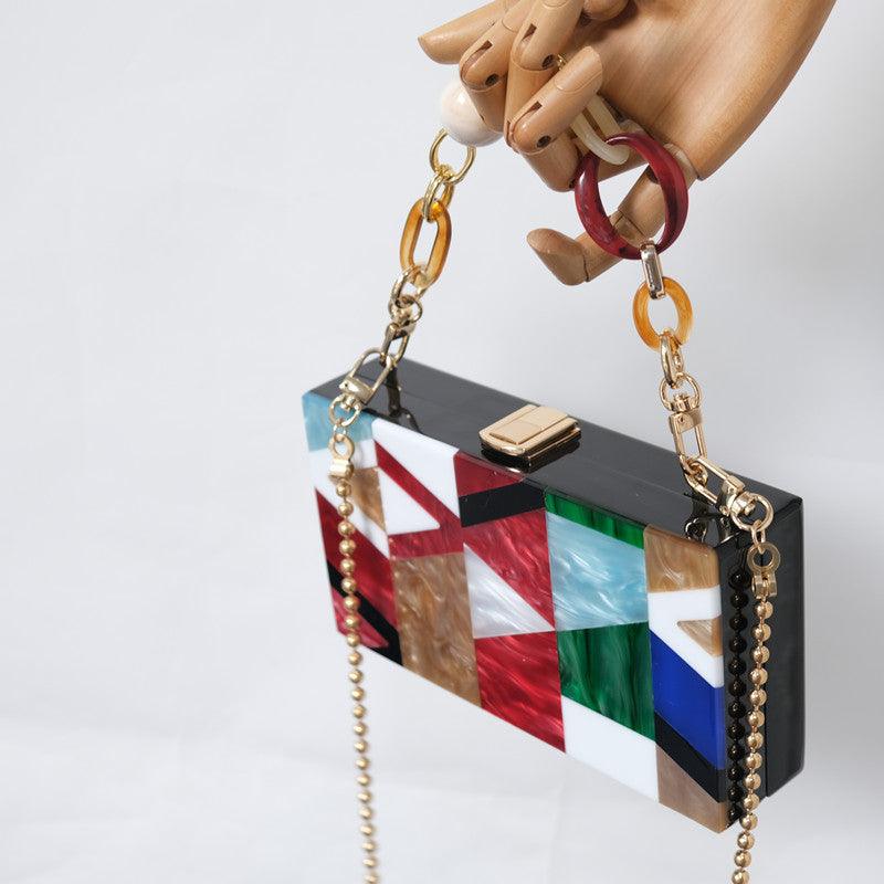 Clutch Madrepérola Geométrico - Grinalda Store