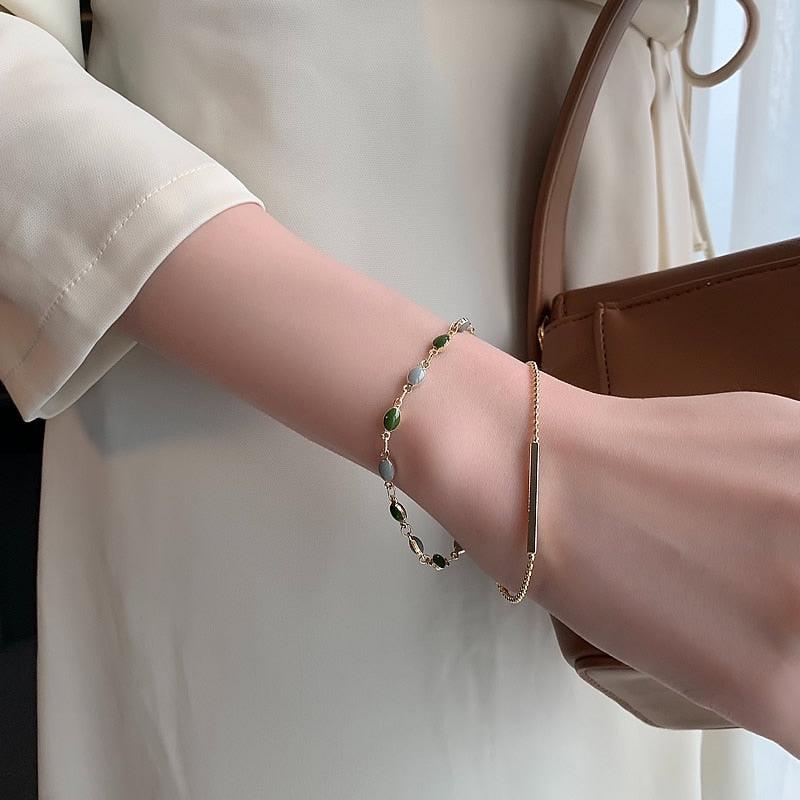 Pulseira Pedraria Verde - Grinalda Store