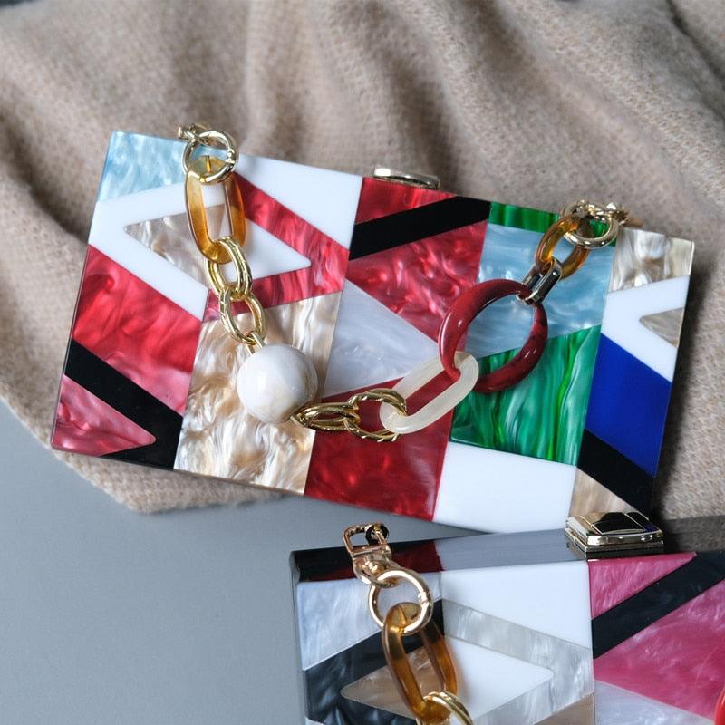 Clutch Madrepérola Geométrico - Grinalda Store