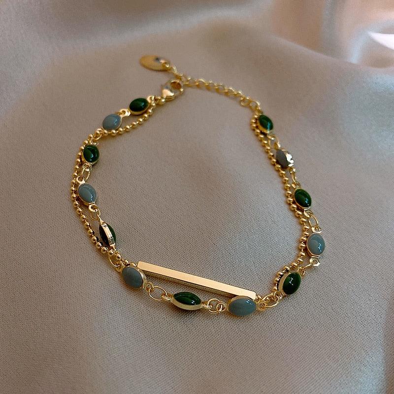 Pulseira Pedraria Verde - Grinalda Store