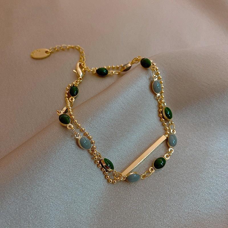Pulseira Pedraria Verde - Grinalda Store