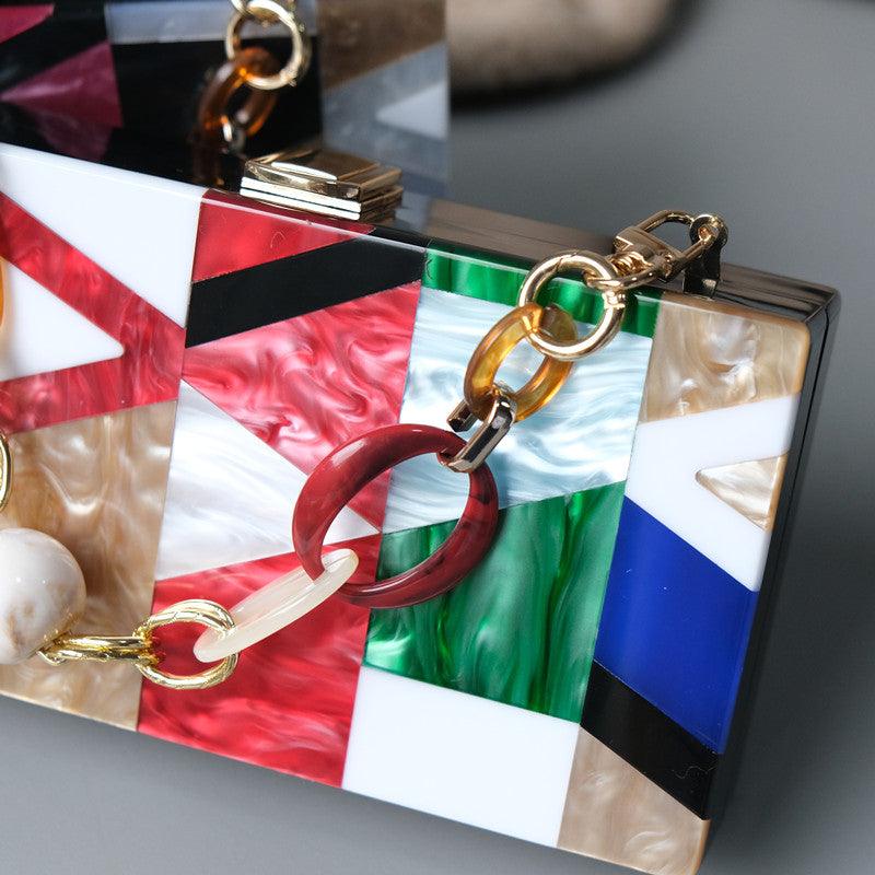 Clutch Madrepérola Geométrico - Grinalda Store