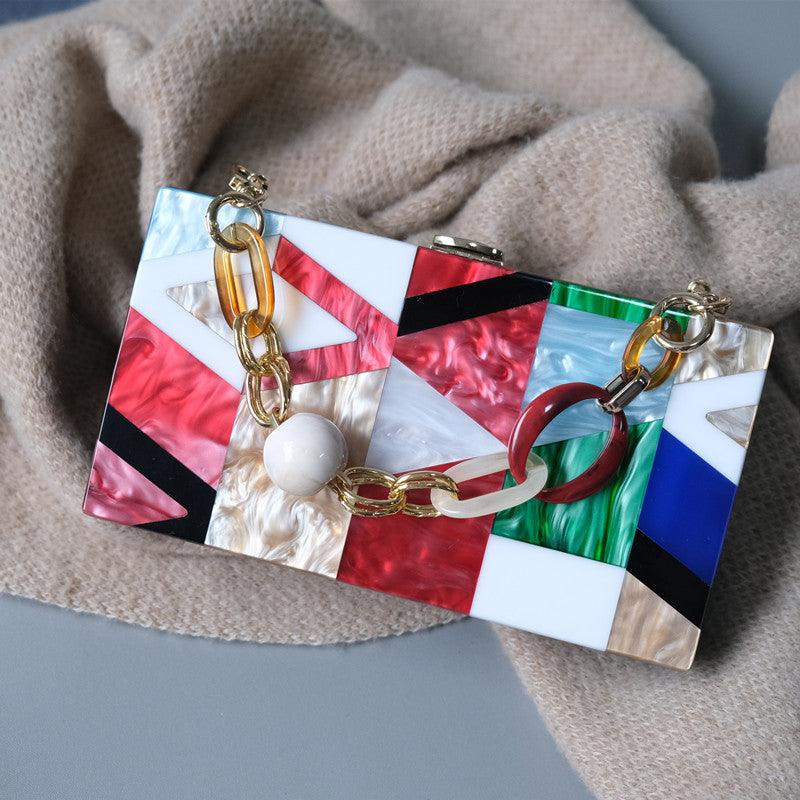 Clutch Madrepérola Geométrico - Grinalda Store