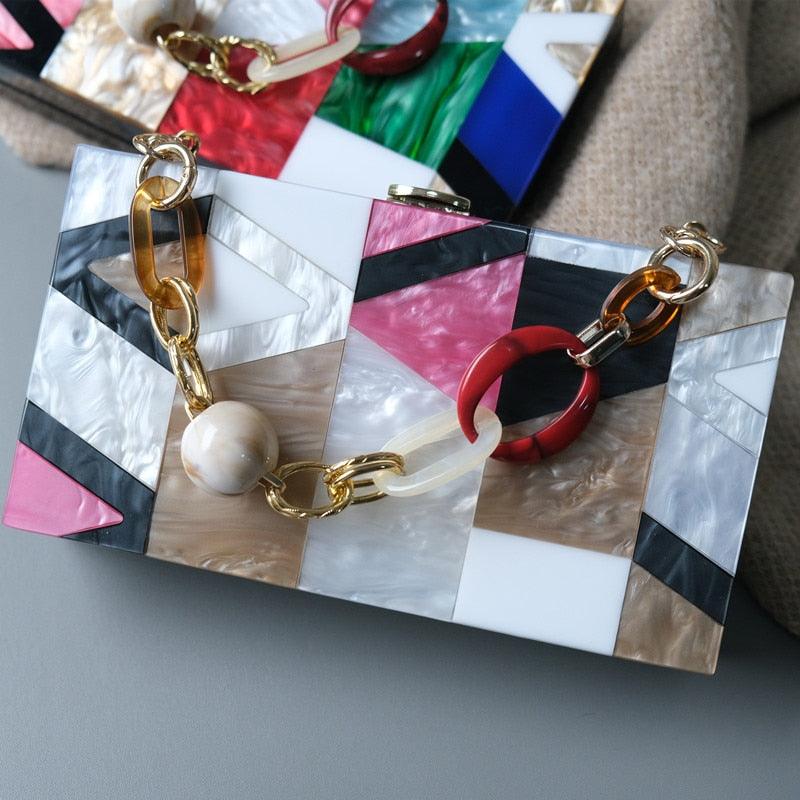 Clutch Madrepérola Geométrico - Grinalda Store