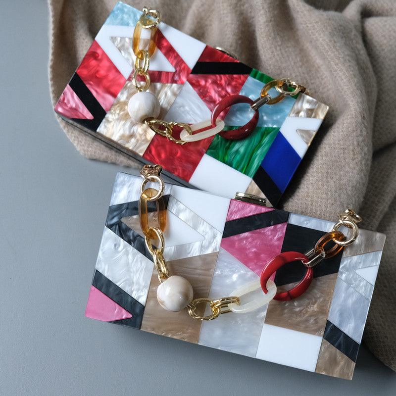 Clutch Madrepérola Geométrico - Grinalda Store
