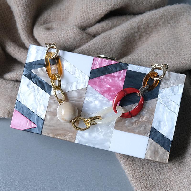 Clutch Madrepérola Geométrico - Grinalda Store