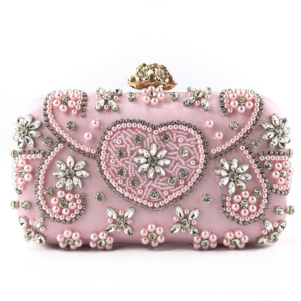 Clutch de Cetim com Perolas - Grinalda Store