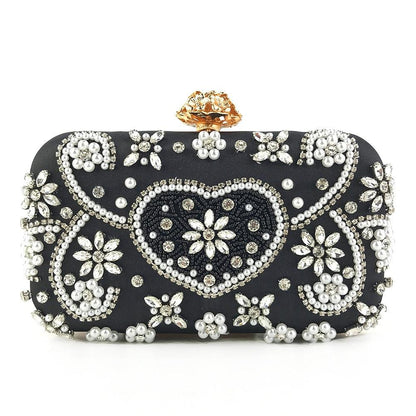 Clutch de Cetim com Perolas - Grinalda Store